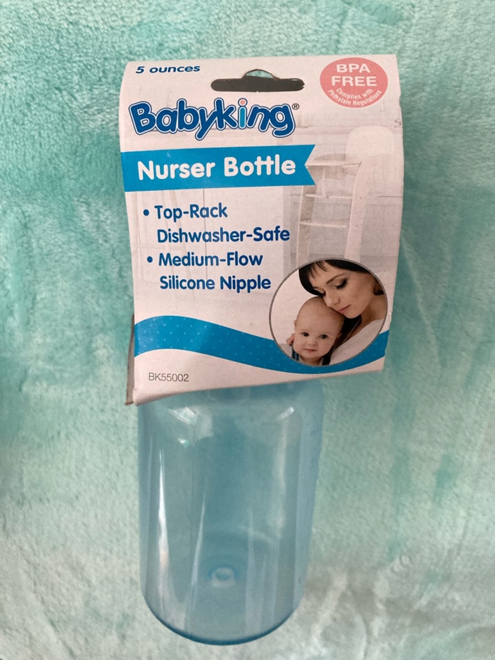 Babyking NWT 5 Ounce Light Blue Baby Bottle